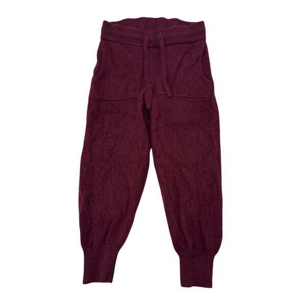 NAADAM Kid's Signature Cashmere Drawstring Joggers Burgundy, size 3-4 - Picture 1 of 5